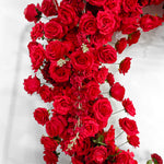 Aliflowers Pure Red Rose Floral Arrangement Heart Arch Stage Flower Stand ALFAH003