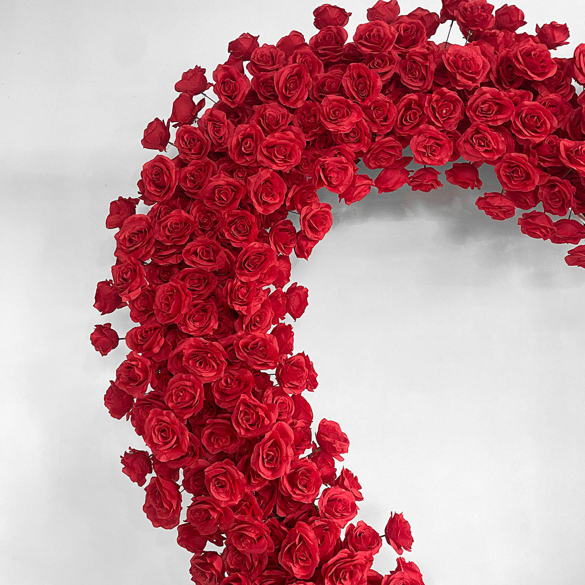 Aliflowers Pure Red Rose Heart Arch for Wedding Stage & Party Backdrop ALFAH013