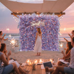 Aliflowers Pink Rose with Purple Blush Flower Wall Background ALFWL108 - Ali Flowers