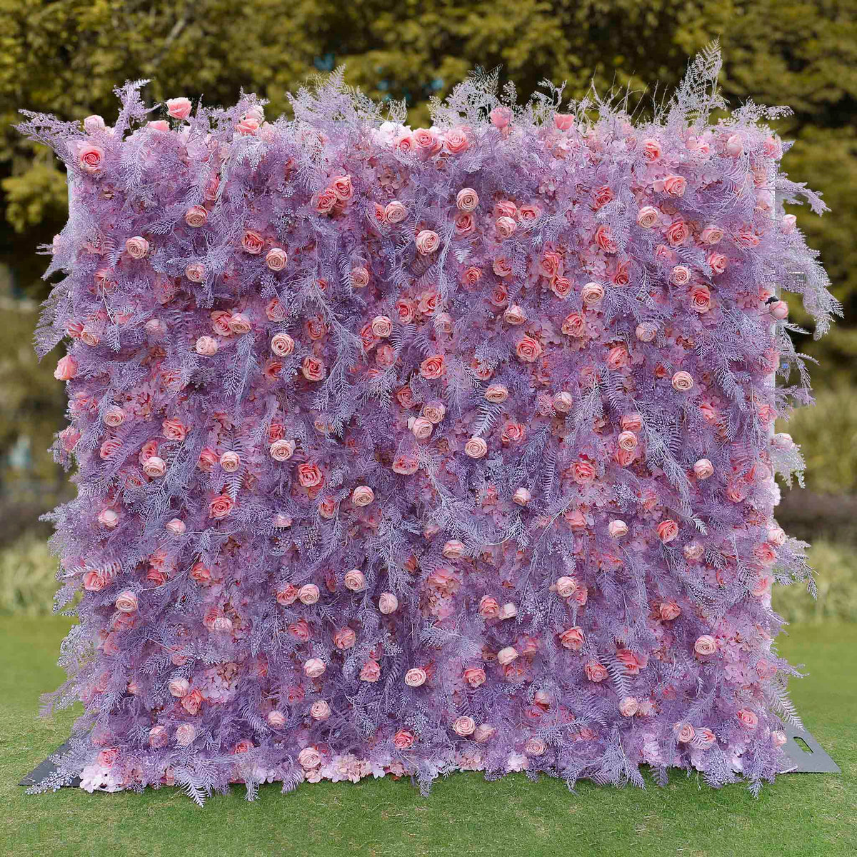 Aliflowers Pink Rose with Purple Blush Flower Wall Background ALFWL108 - Ali Flowers