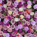 Purple silk rose flower wall backdrop for wedding events parties