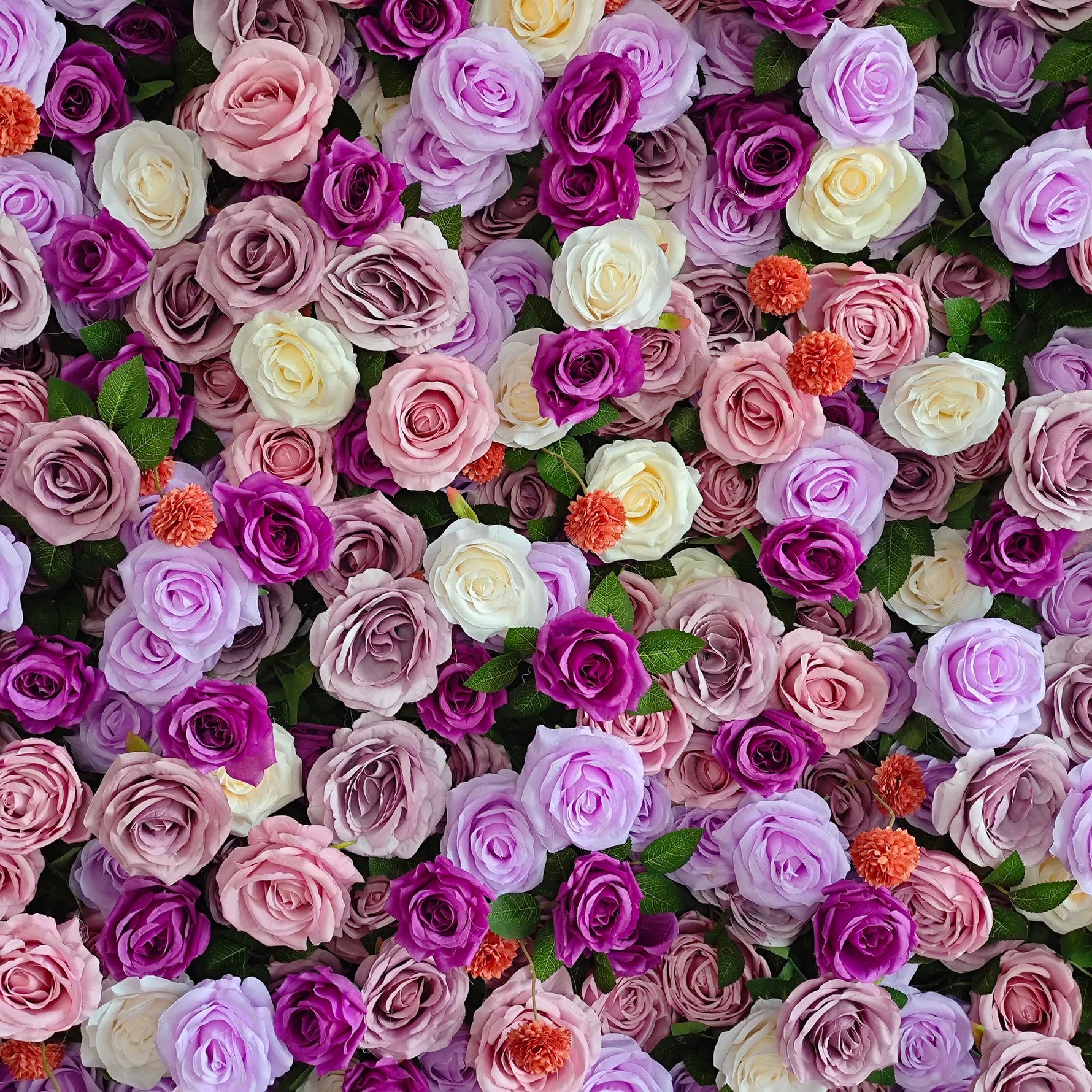 Purple silk rose flower wall backdrop for wedding events parties