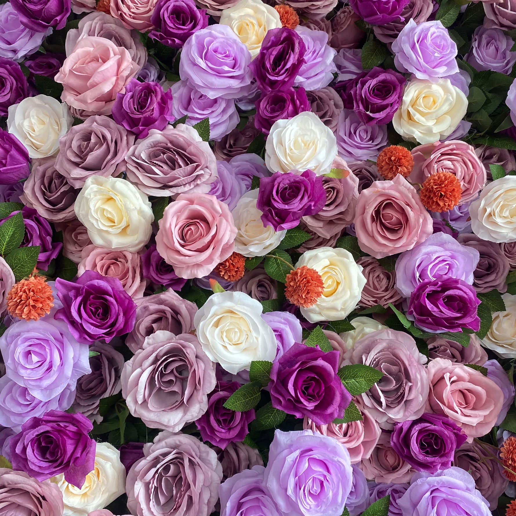 Purple silk rose flower wall backdrop for wedding events parties