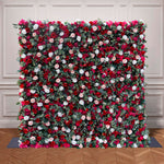 Aliflowers 3D Red Pink Rose with Leaves Floral Wall Prop for Wedding Party ALFWL046 - Ali Flowers