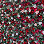 Aliflowers 3D Red Pink Rose with Leaves Floral Wall Prop for Wedding Party ALFWL046 - Ali Flowers