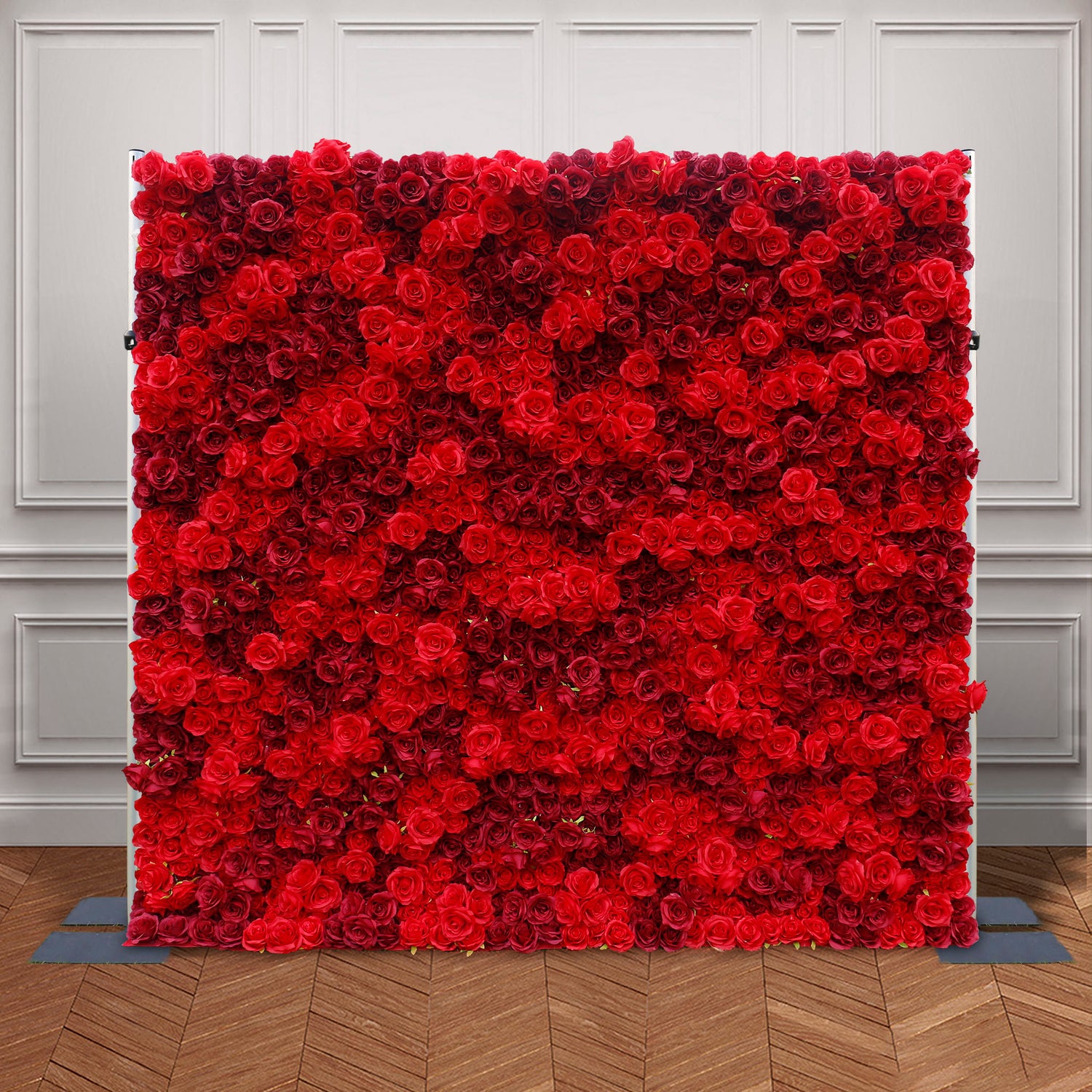 Aliflowers 3D Texture Pure Red Rose Cloth Roll Up Flowers Wall Backdrop ALFWL085 - Ali Flowers