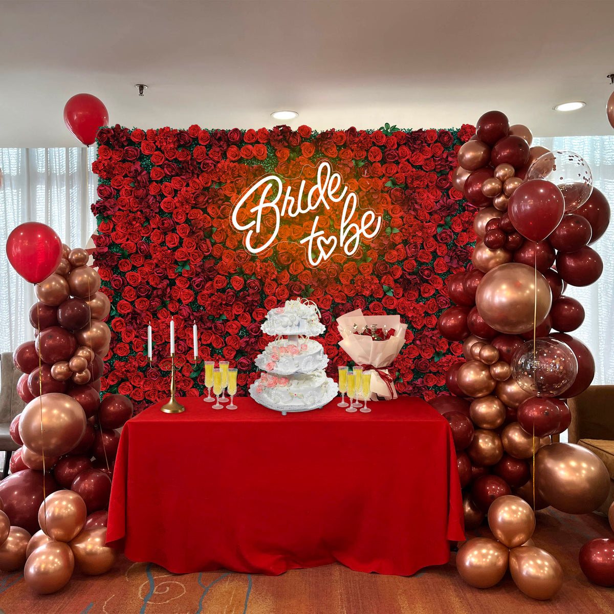 Aliflowers Rose Wall Wedding Backdrop Decor Marriage Props ALFWL064 - Ali Flowers