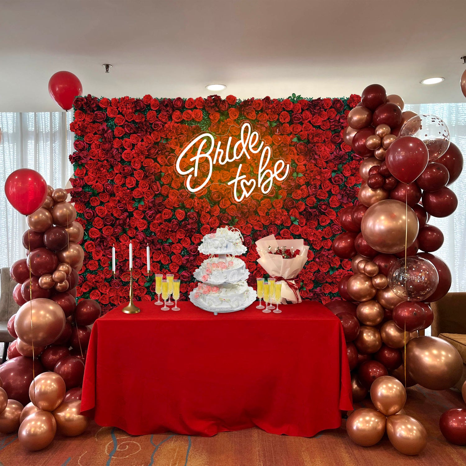 Aliflowers Rose Wall Wedding Backdrop Decor Marriage Props ALFWL064 - Ali Flowers