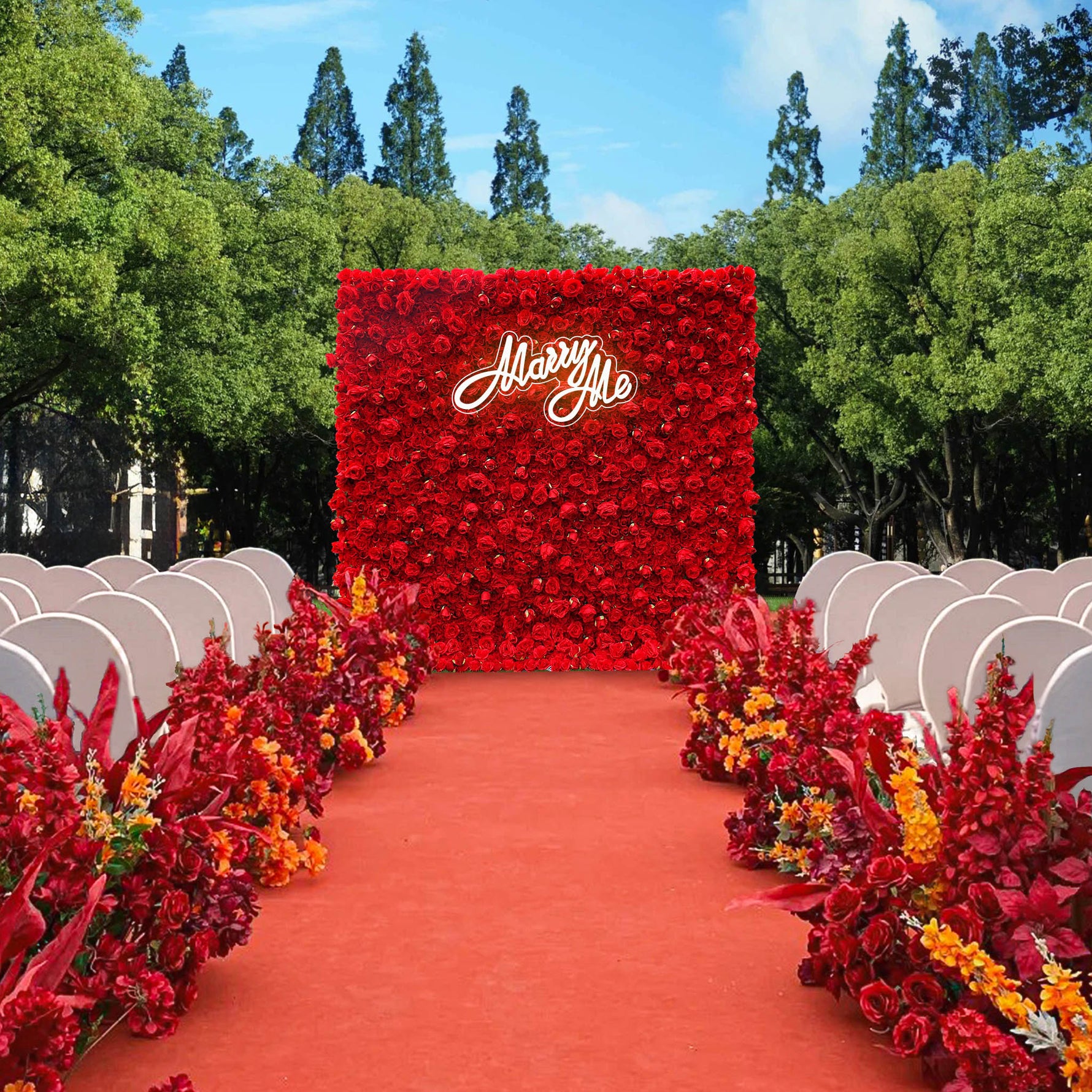 Aliflowers Red Rose 3D Wedding Flower decor Wall Prop ALFWL061 - Ali Flowers