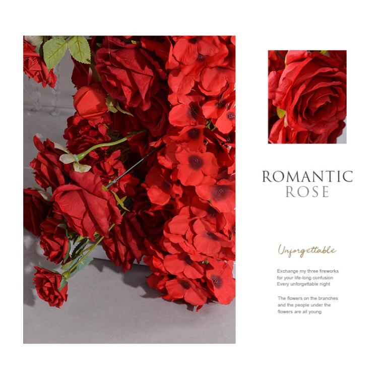 Aliflowers Pure Red Rose Outdoor Wedding Stage Backdrop Flower Stand Floral Arrangment For Arch Frame ALFAD012 - Ali Flowers