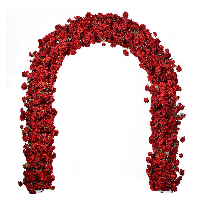 Aliflowers Pure Red Rose Outdoor Wedding Stage Backdrop Flower Stand Floral Arrangment For Arch Frame ALFAD012 - Ali Flowers