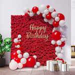 Red rose fabric flower wall suitable for wedding