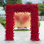Aliflowers 5D Red Rose Fabric Floral Arch Backdrop for Wedding & Party Decoration GM009
