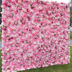 Aliflowers 3D Rose Pink Flower Wall for Outdoor Wedding ALFWL053 - Ali Flowers