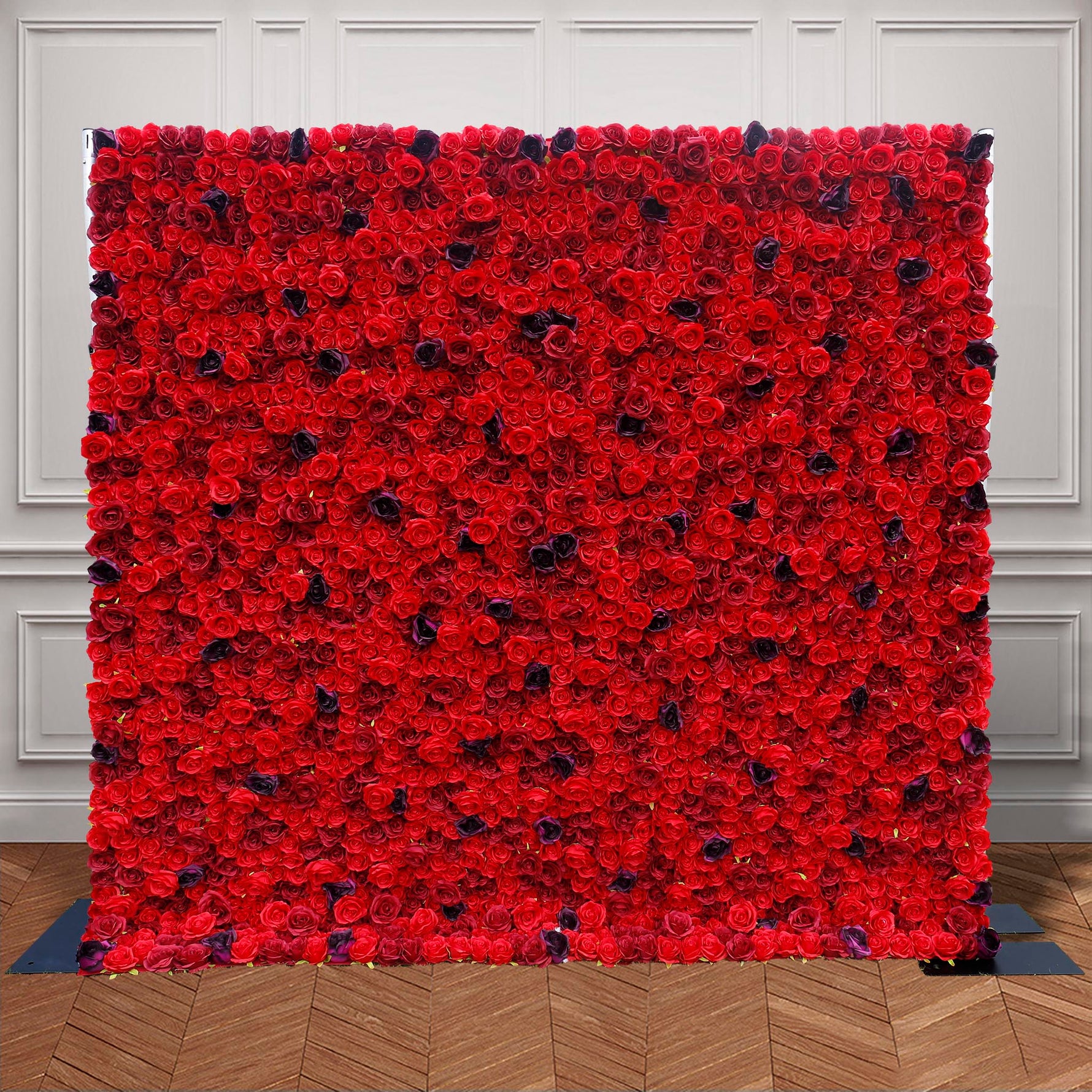 Aliflowers 3D Red Rose with Black Dot Embellish Floral Wall ALFWL080 - Ali Flowers