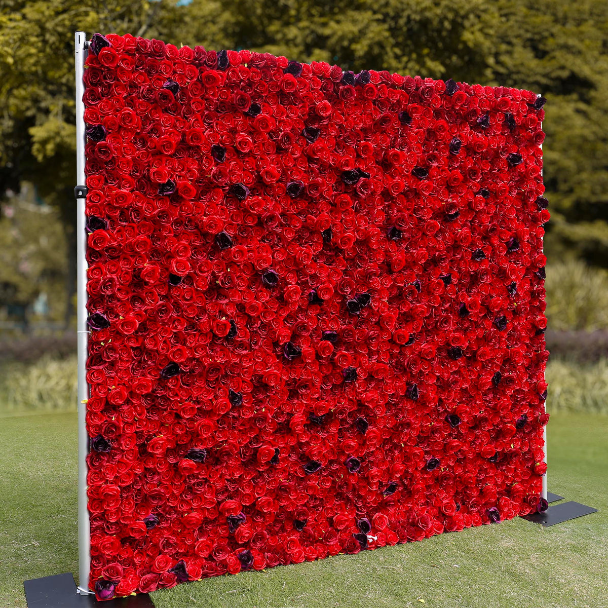Aliflowers 3D Red Rose with Black Dot Embellish Floral Wall ALFWL080 - Ali Flowers