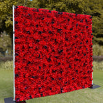 Aliflowers 3D Red Rose with Black Dot Embellish Floral Wall ALFWL080 - Ali Flowers