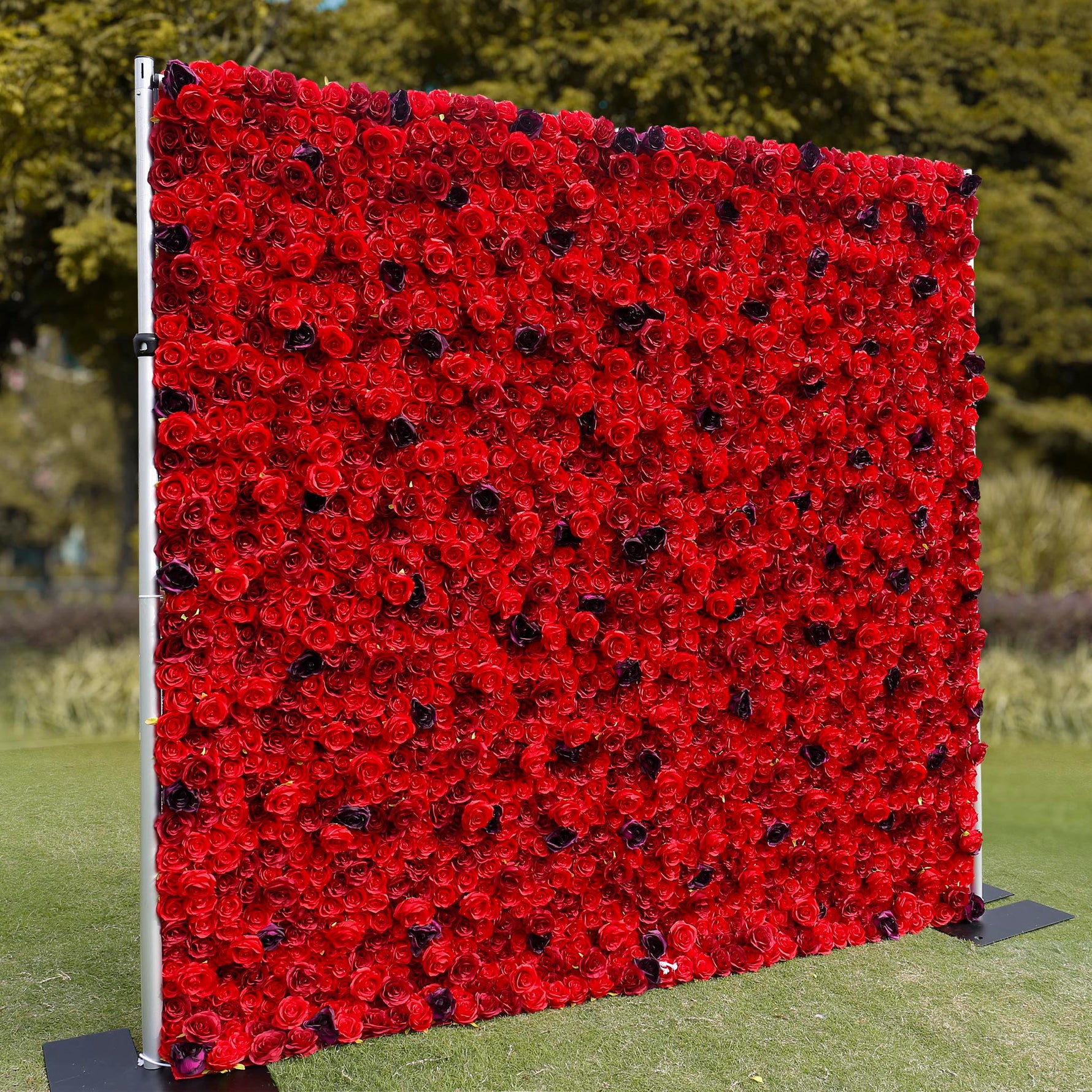 Aliflowers 3D Red Rose with Black Dot Embellish Floral Wall ALFWL080 - Ali Flowers