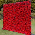 Aliflowers 3D Red Rose with Black Dot Embellish Floral Wall ALFWL080 - Ali Flowers