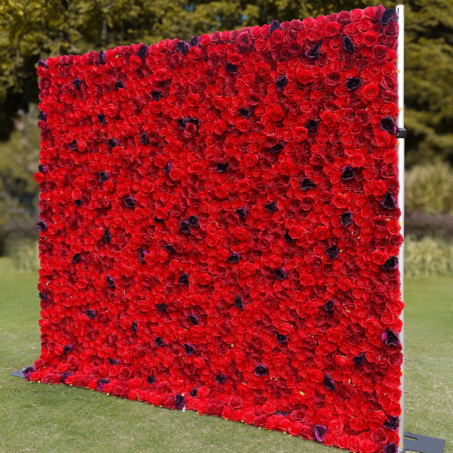 Aliflowers 3D Red Rose with Black Dot Embellish Floral Wall ALFWL080 - Ali Flowers