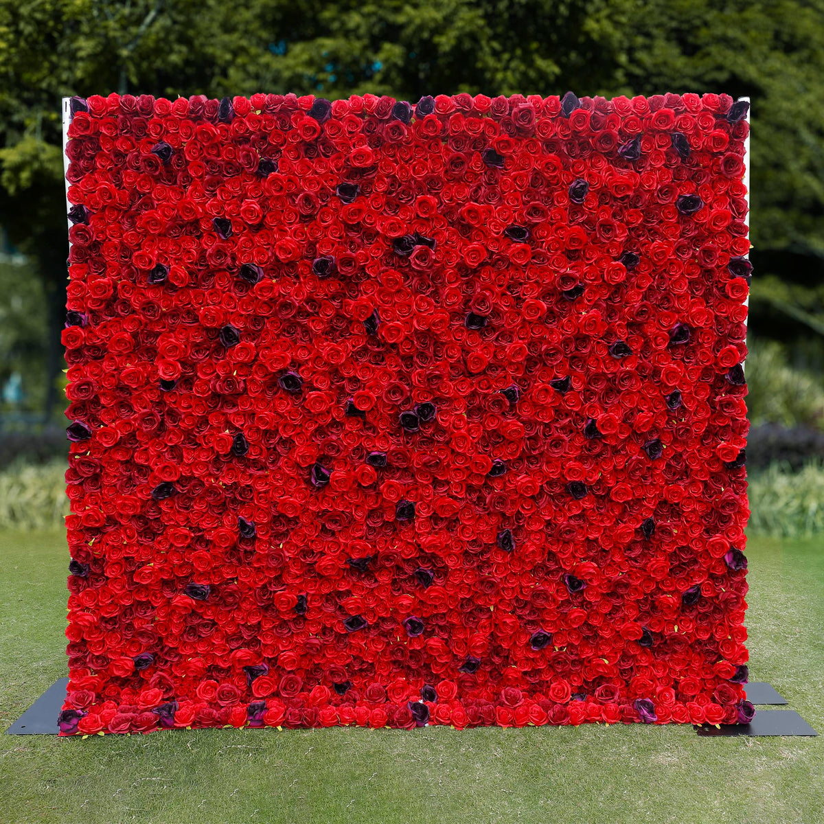 Aliflowers 3D Red Rose with Black Dot Embellish Floral Wall ALFWL080 - Ali Flowers