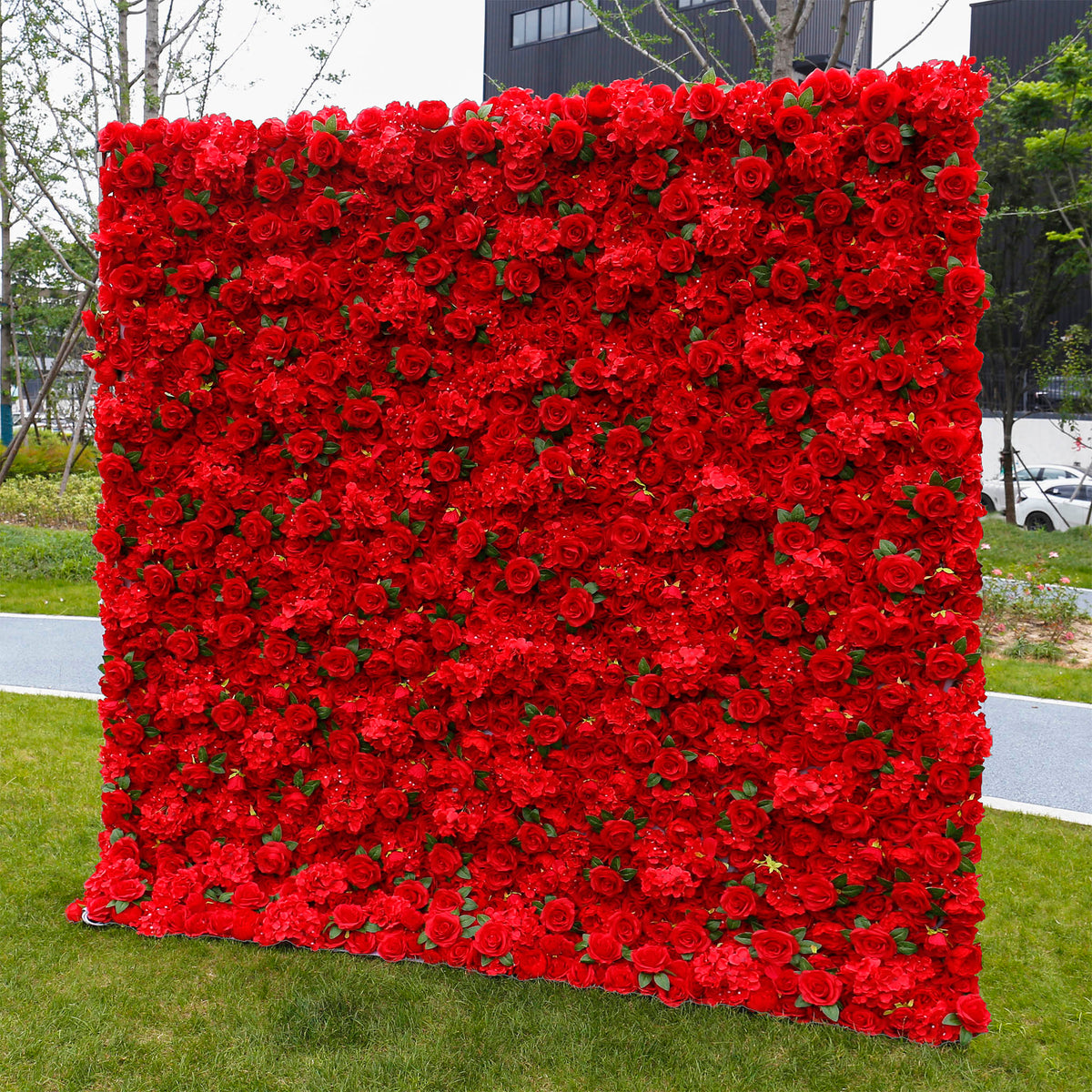 Aliflowers Red Rose with Hydrangea 3D Flower Wall Decor for Display Party Stage Prop ALFWL060 - Ali Flowers