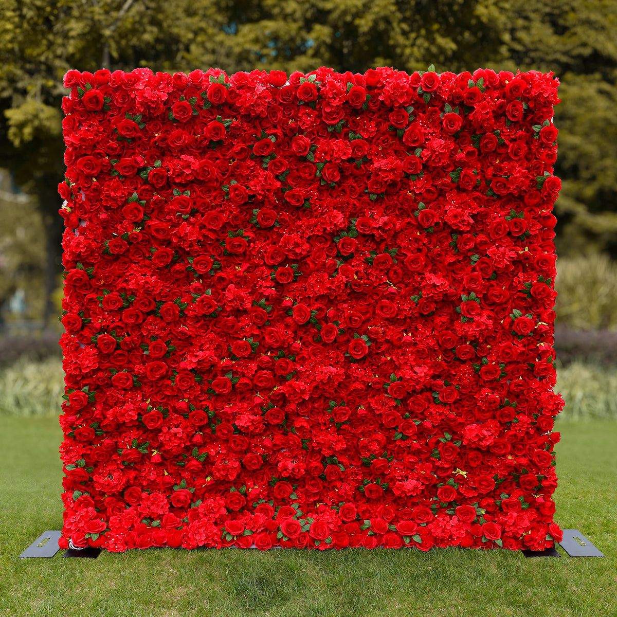 Aliflowers Red Rose with Hydrangea 3D Flower Wall Decor for Display Party Stage Prop ALFWL060 - Ali Flowers
