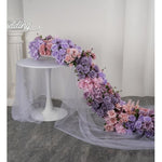Aliflowers 5D Retro Rose Hydrange Gardenia Wedding Table Runner for Party Events Prop ALFRW008 - Ali Flowers