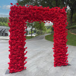 Aliflowers 5D Red Rose Fabric Floral Arch Backdrop for Wedding & Party Decoration GM009