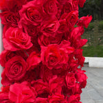 Aliflowers 5D Red Rose Fabric Floral Arch Backdrop for Wedding & Party Decoration GM009