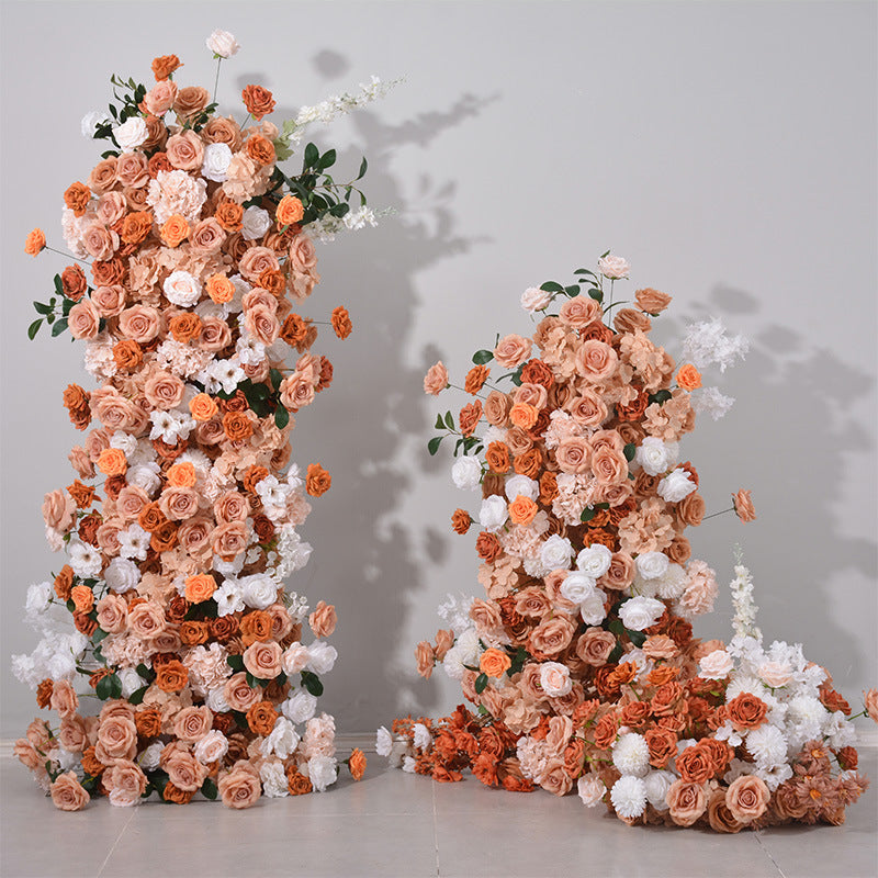 Aliflowers Orange Rose Hydrangea Wedding Background Flower Arrangement Party Arch ALFKT005