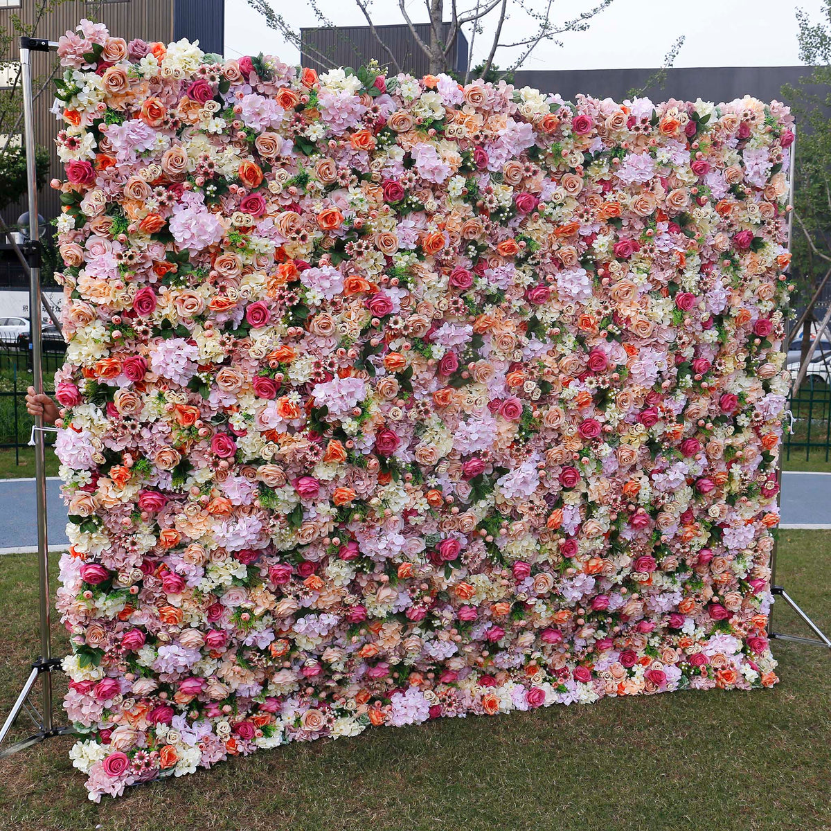 Aliflowers Rustic Style Rose Chrysanthemum Floral Wall ALFWL063 - Ali Flowers