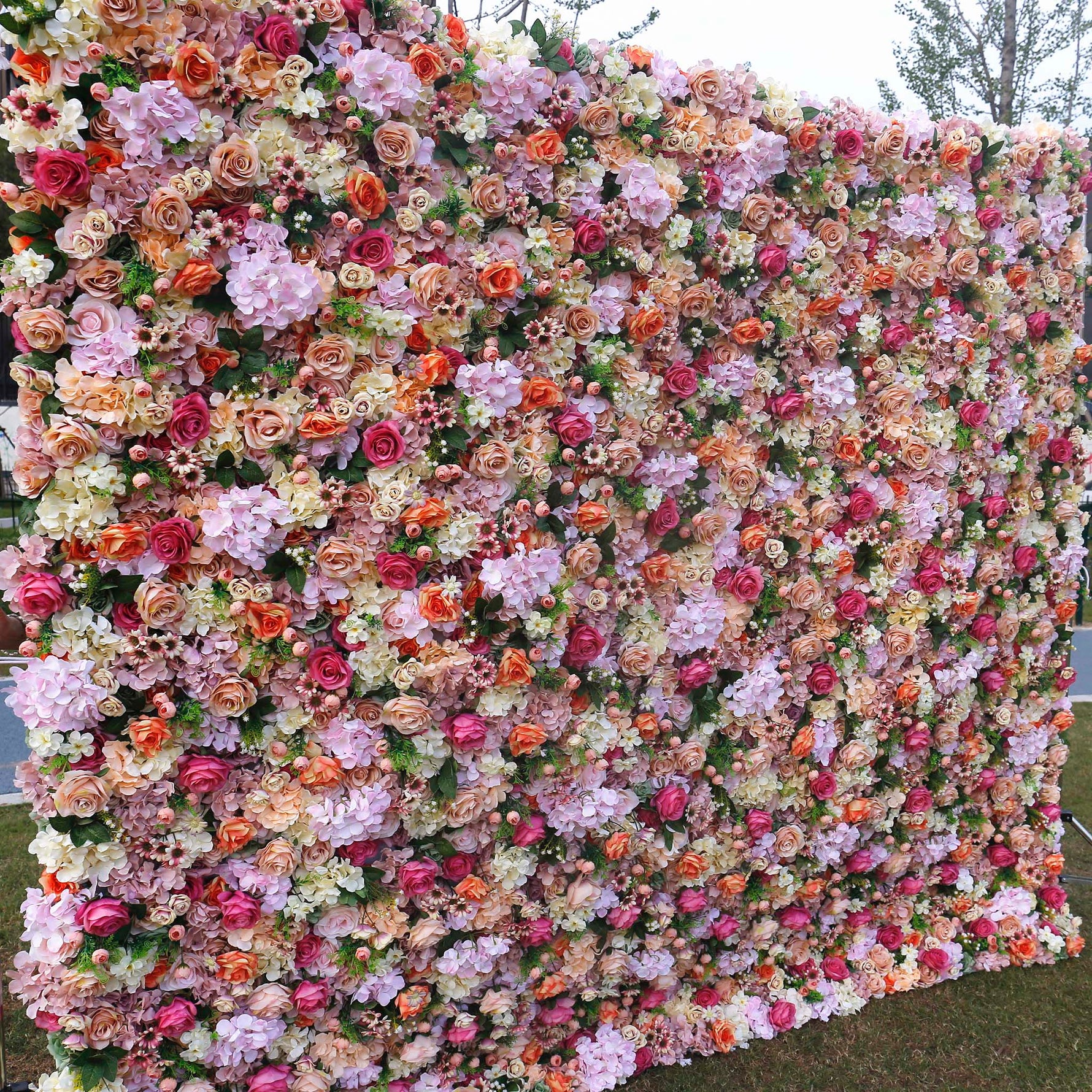 Aliflowers Rustic Style Rose Chrysanthemum Floral Wall ALFWL063 - Ali Flowers