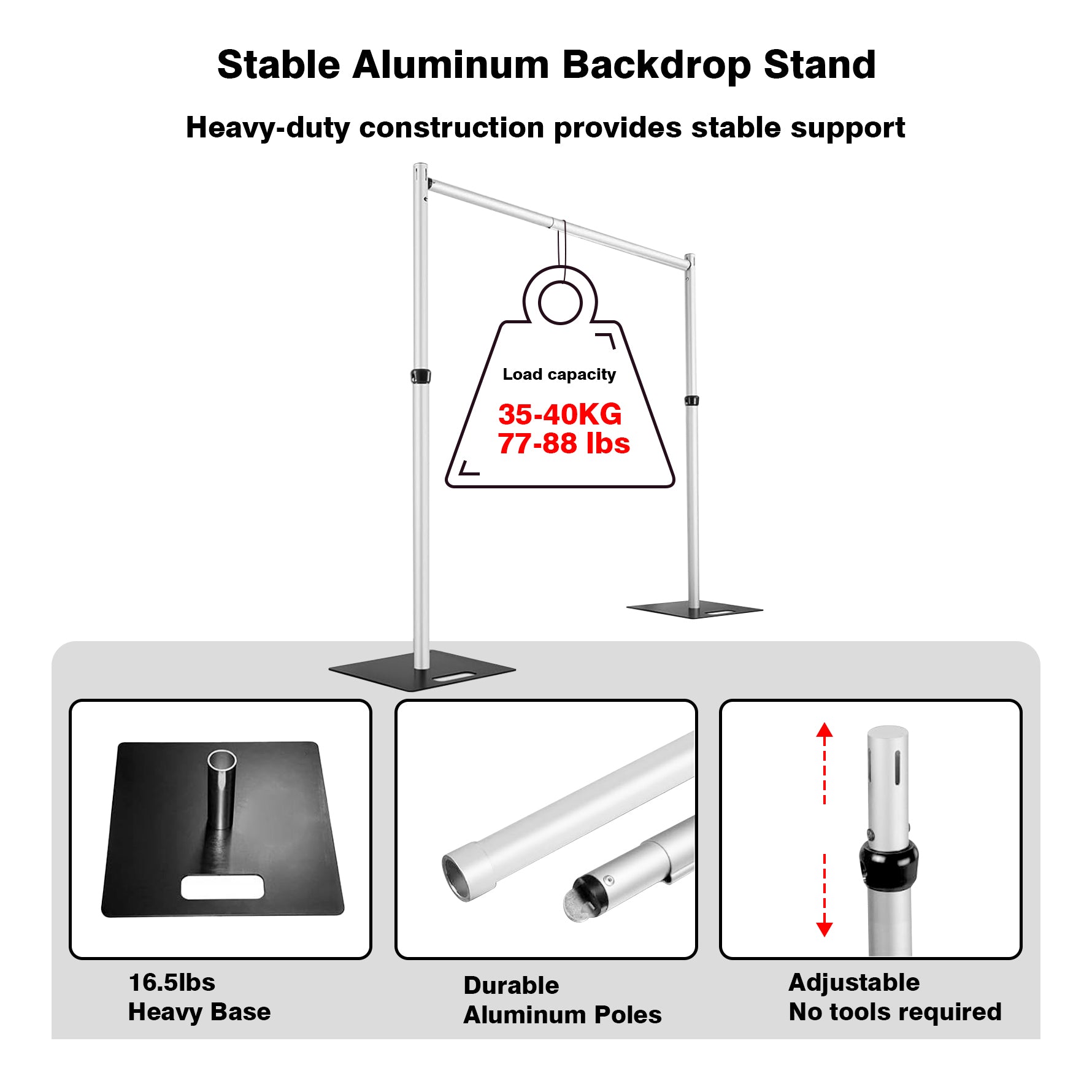 6-10ft Adjustable Wedding Event Decoration Supplies Pipe and Drape Backdrop Flower Wall Frame Stand - Ali Flowers