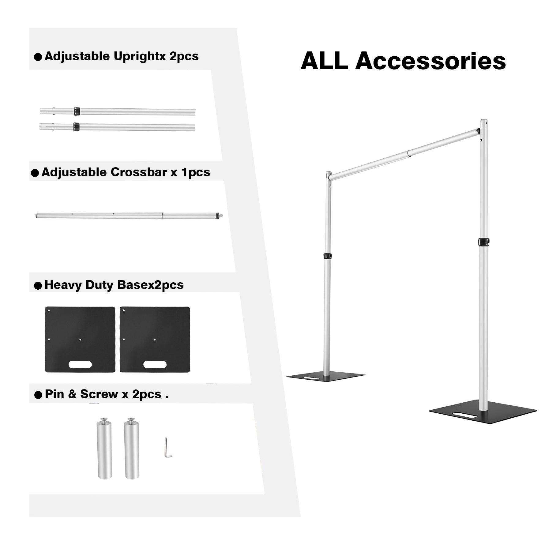 6-10ft Adjustable Wedding Event Decoration Supplies Pipe and Drape Backdrop Flower Wall Frame Stand - Ali Flowers