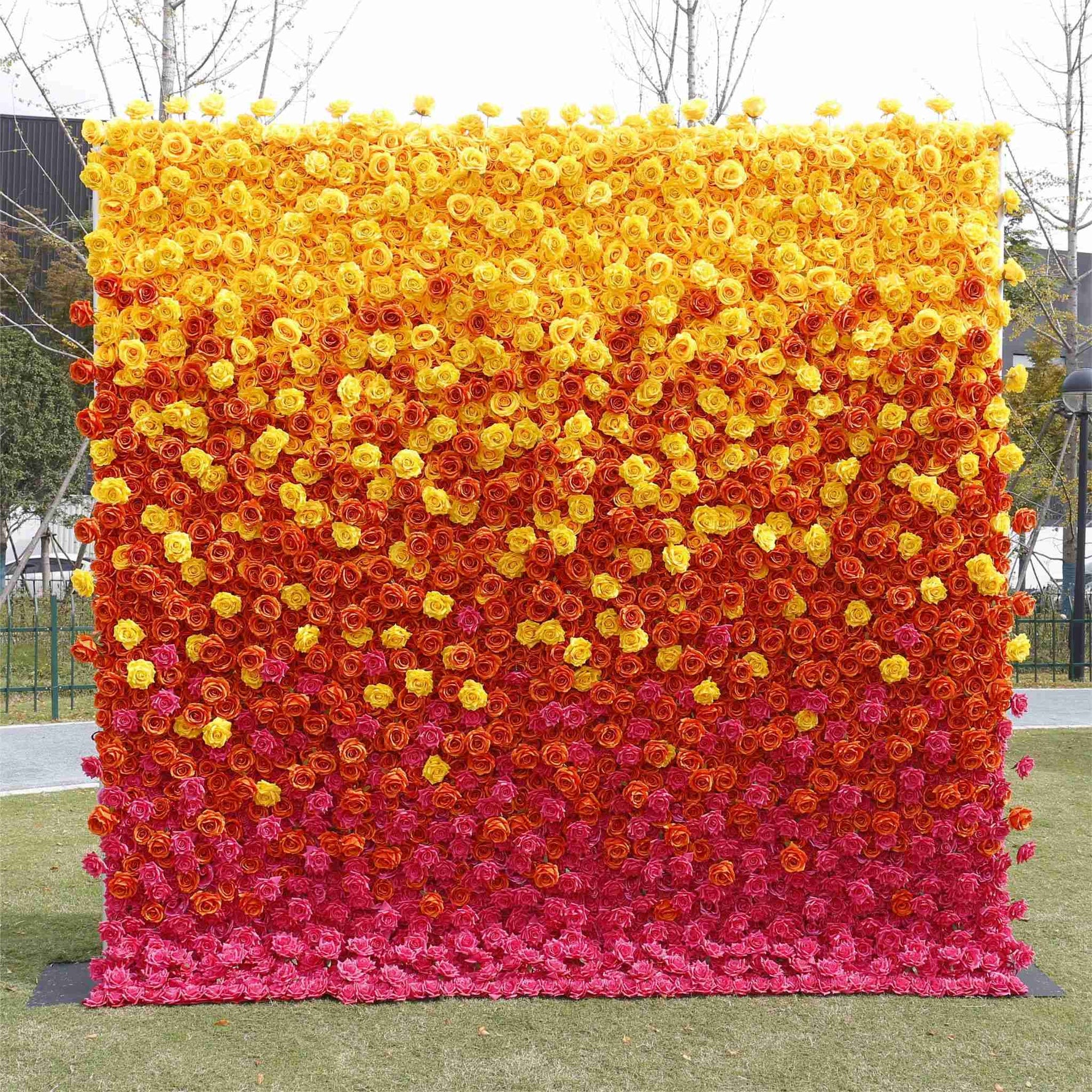 Aliflowers 5D Gradient Rose Orange to Red Sunset Flower Walls ALFWL121 - Ali Flowers