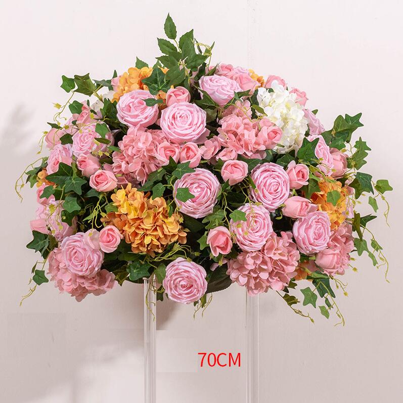 Ali Flowers Pink Handmade Wedding Silk Flower Ball Centerpieces for Table Decor ALFBL003 - Ali Flowers