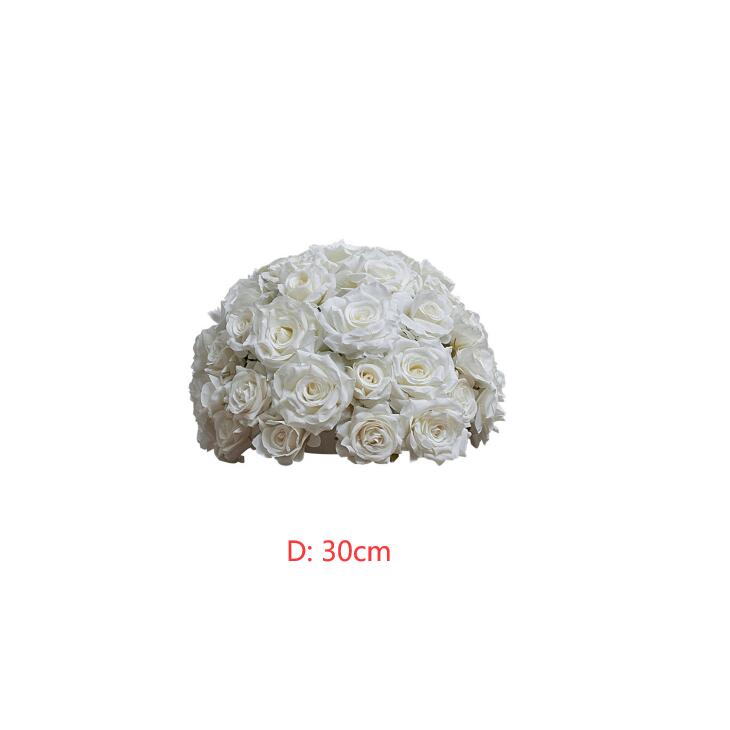 Ali Flowers White Rose Artificial Flower Ball Centerpieces for Table Decor ALFBL006 - Ali Flowers