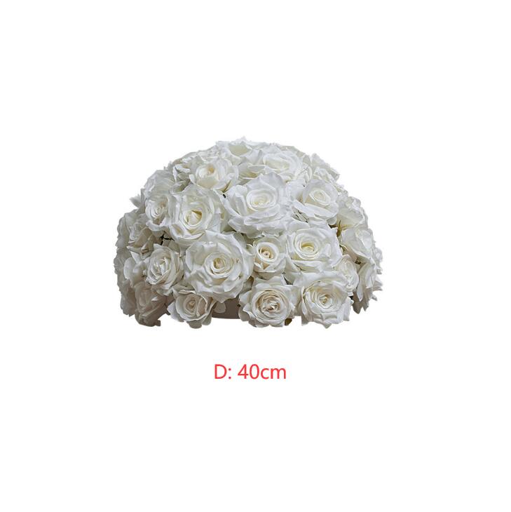 Ali Flowers White Rose Artificial Flower Ball Centerpieces for Table Decor ALFBL006 - Ali Flowers