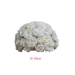 Ali Flowers White Rose Artificial Flower Ball Centerpieces for Table Decor ALFBL006 - Ali Flowers