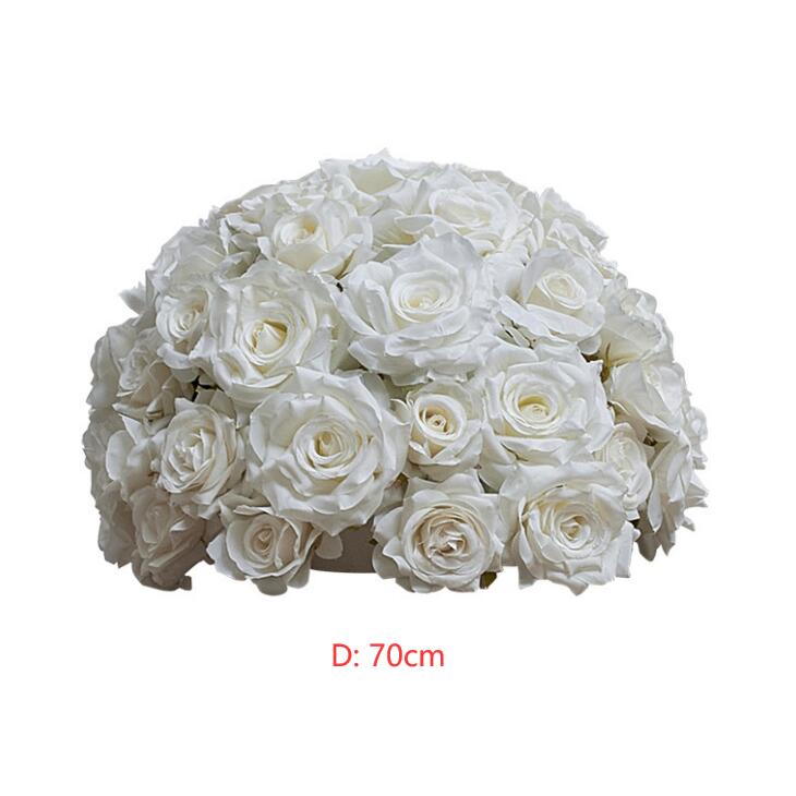Ali Flowers White Rose Artificial Flower Ball Centerpieces for Table Decor ALFBL006 - Ali Flowers