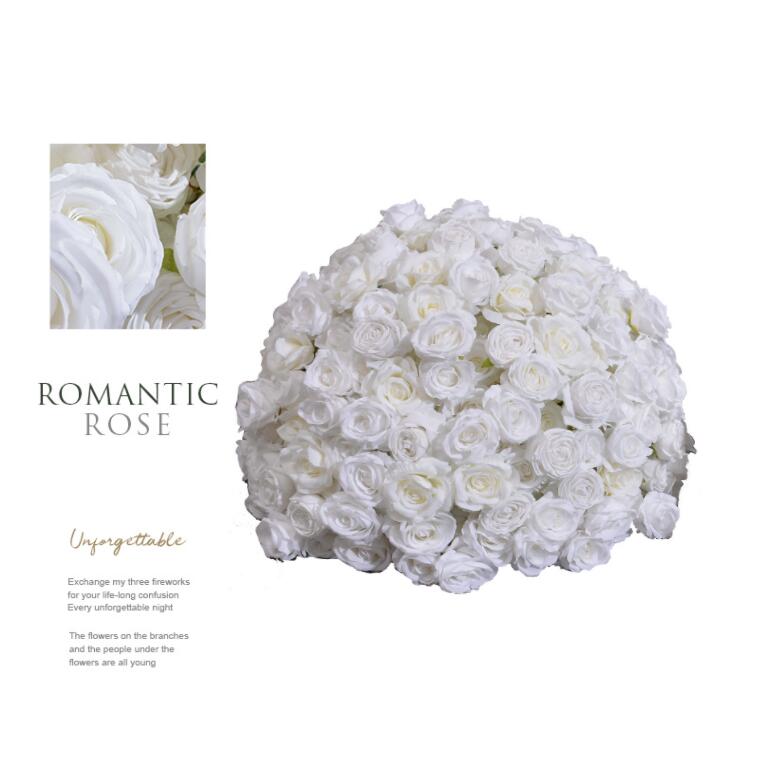 Ali Flowers Pure White Rose Handmade Artificial Flower Ball Centerpieces for Table Decor ALFBL009 - Ali Flowers