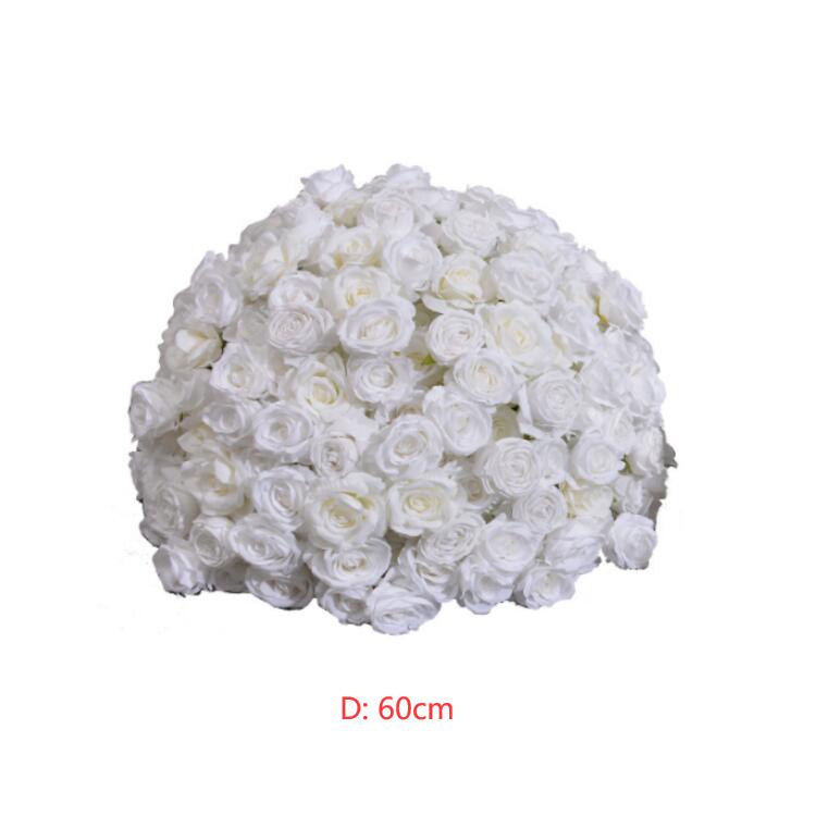 Ali Flowers Pure White Rose Handmade Artificial Flower Ball Centerpieces for Table Decor ALFBL009 - Ali Flowers