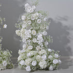 Aliflowers White Baby's Breath Rose Artificial Flower Column KT Background Wedding Decoration ALFKT006