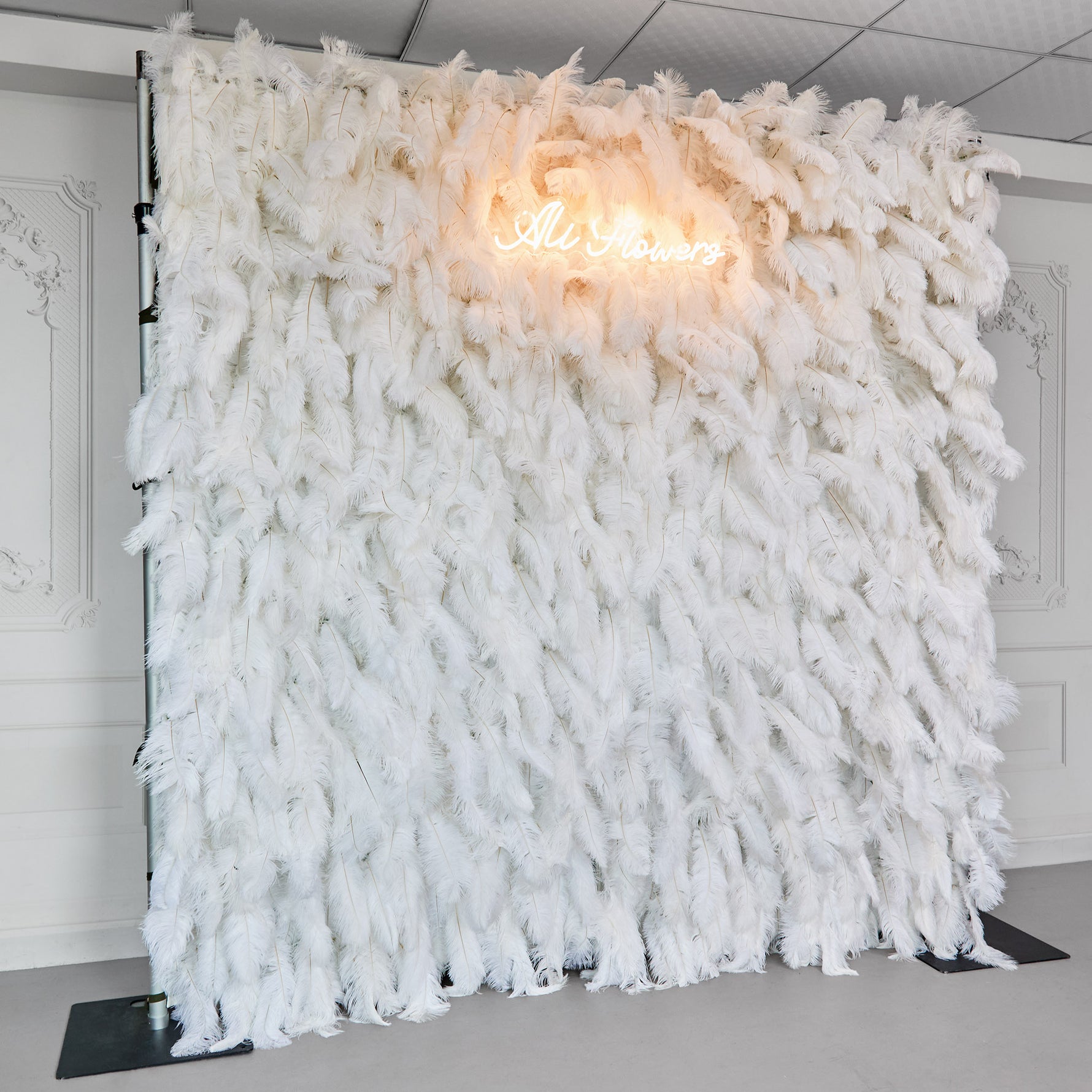 aliflowers-white-feather-wall-backdrop-wedding-decoration-rol-up-cloth-white-ostrich-feather-wall
