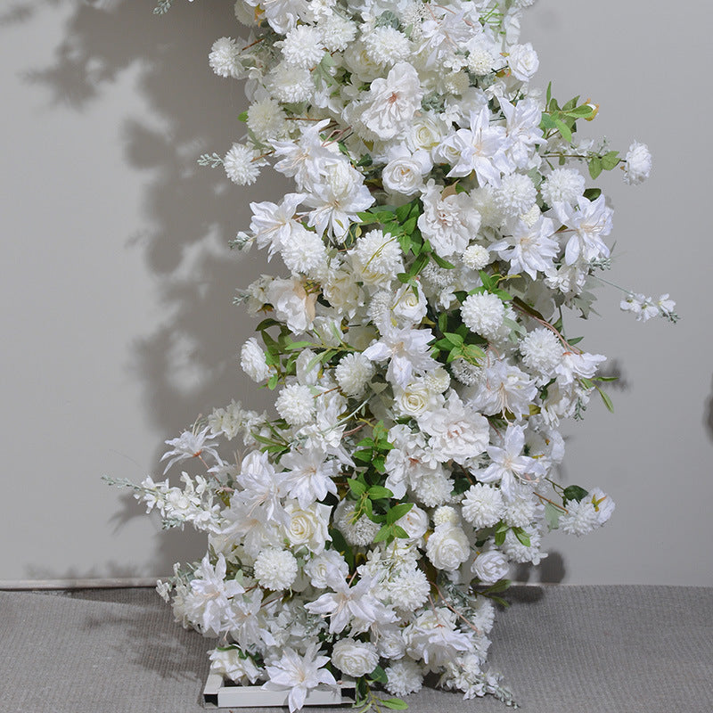 Aliflowers 5D White Rose Floral Arrangement Arch Arrangement Backdrop for Wedding - Ali Flowers