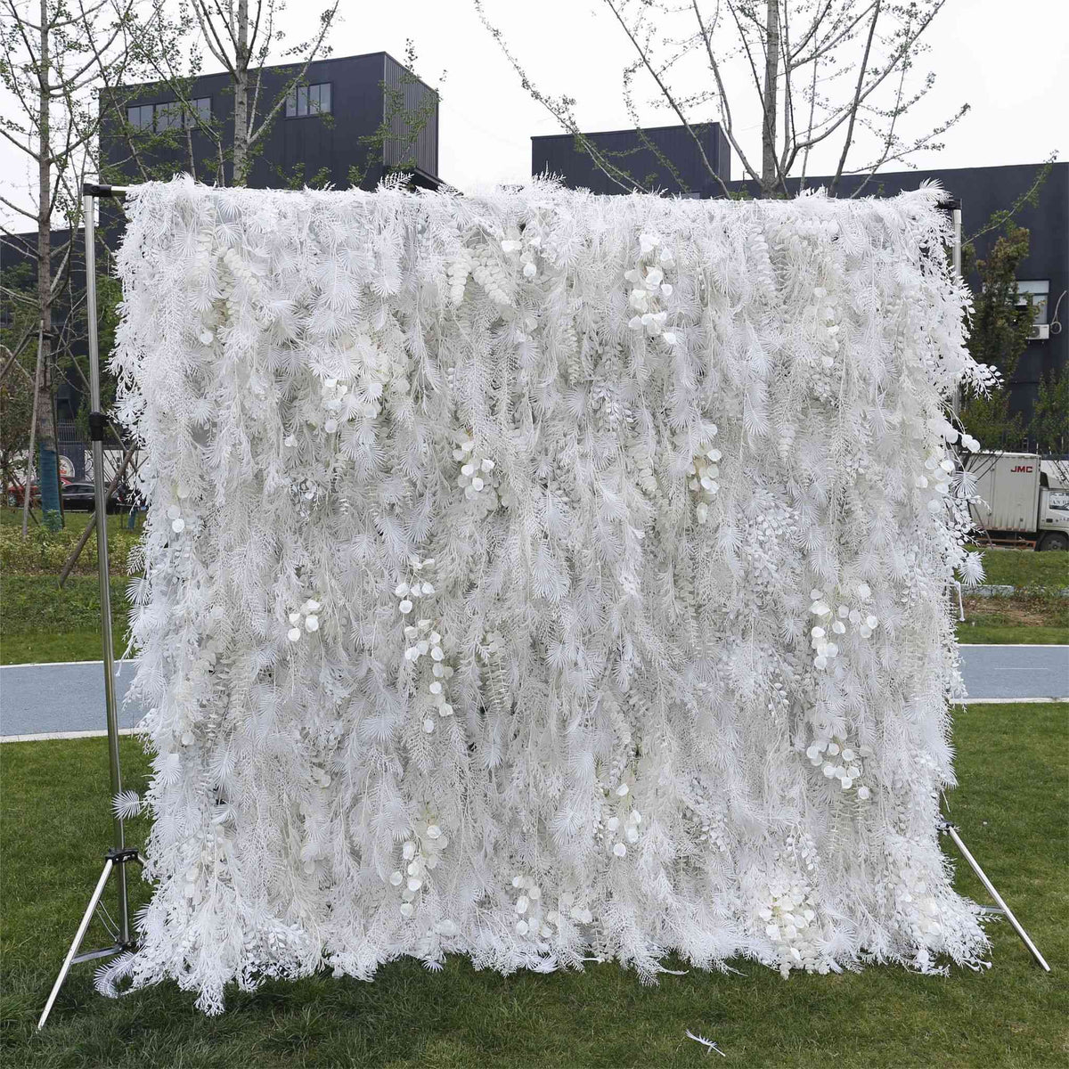 Aliflowers White Mist Handmade Hanging Flower Wall Backdrop Decor ALFWL124 - Ali Flowers