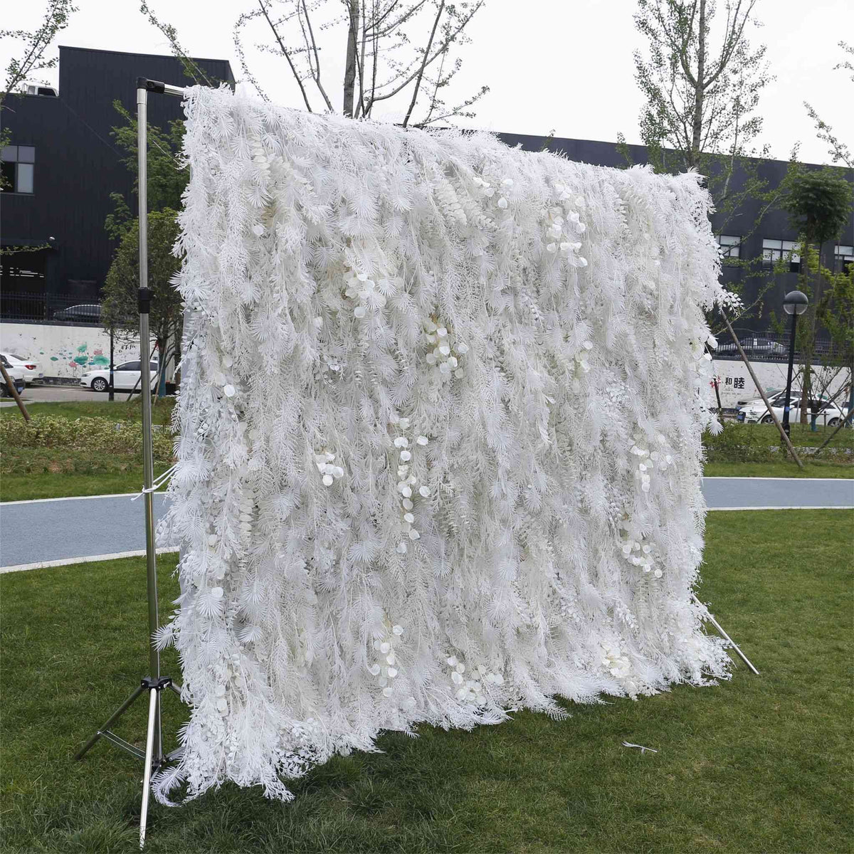 Aliflowers White Mist Handmade Hanging Flower Wall Backdrop Decor ALFWL124 - Ali Flowers