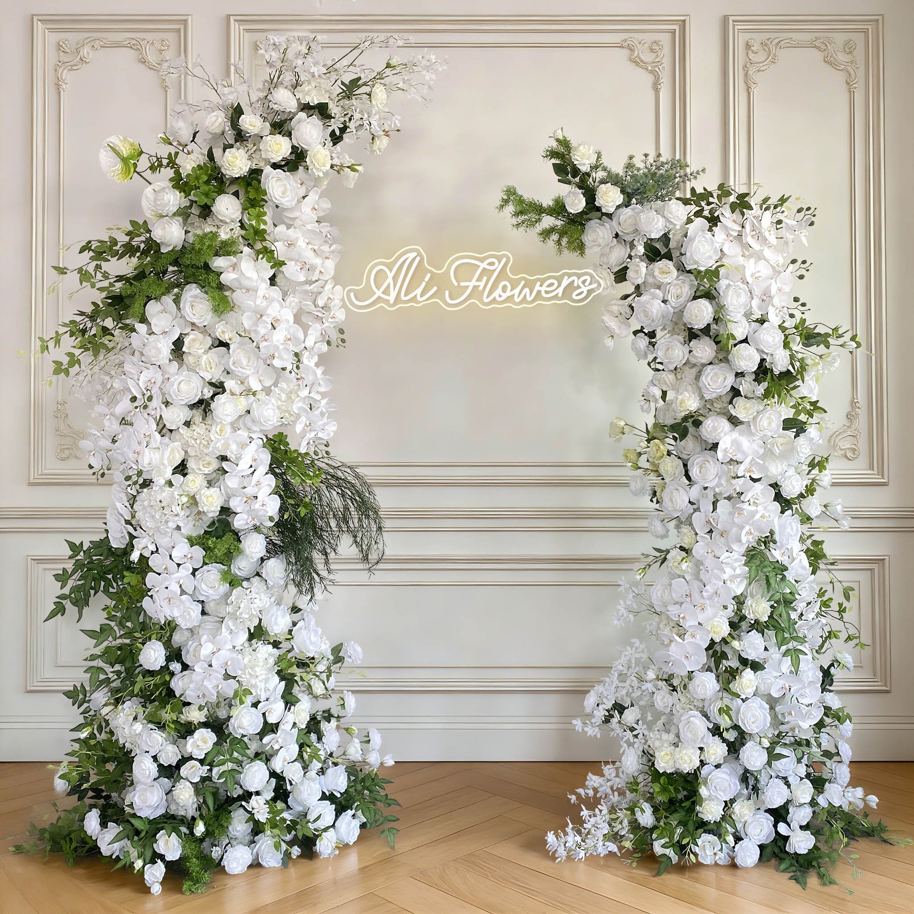 Aliflowers Forest-Themed Series Artificial Nandina wedding backdrop Horn Arch ALFAC005 - Ali Flowers