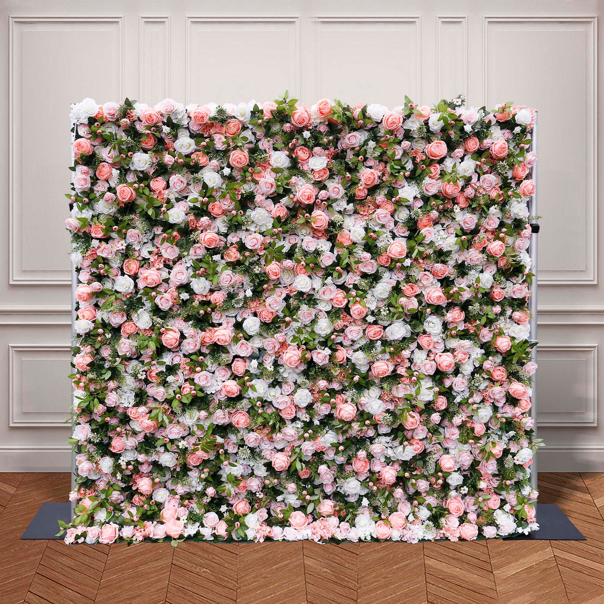Aliflowers 3D White Rose with Pink Peony Decorative Flower Wall ALFWL044 - Ali Flowers